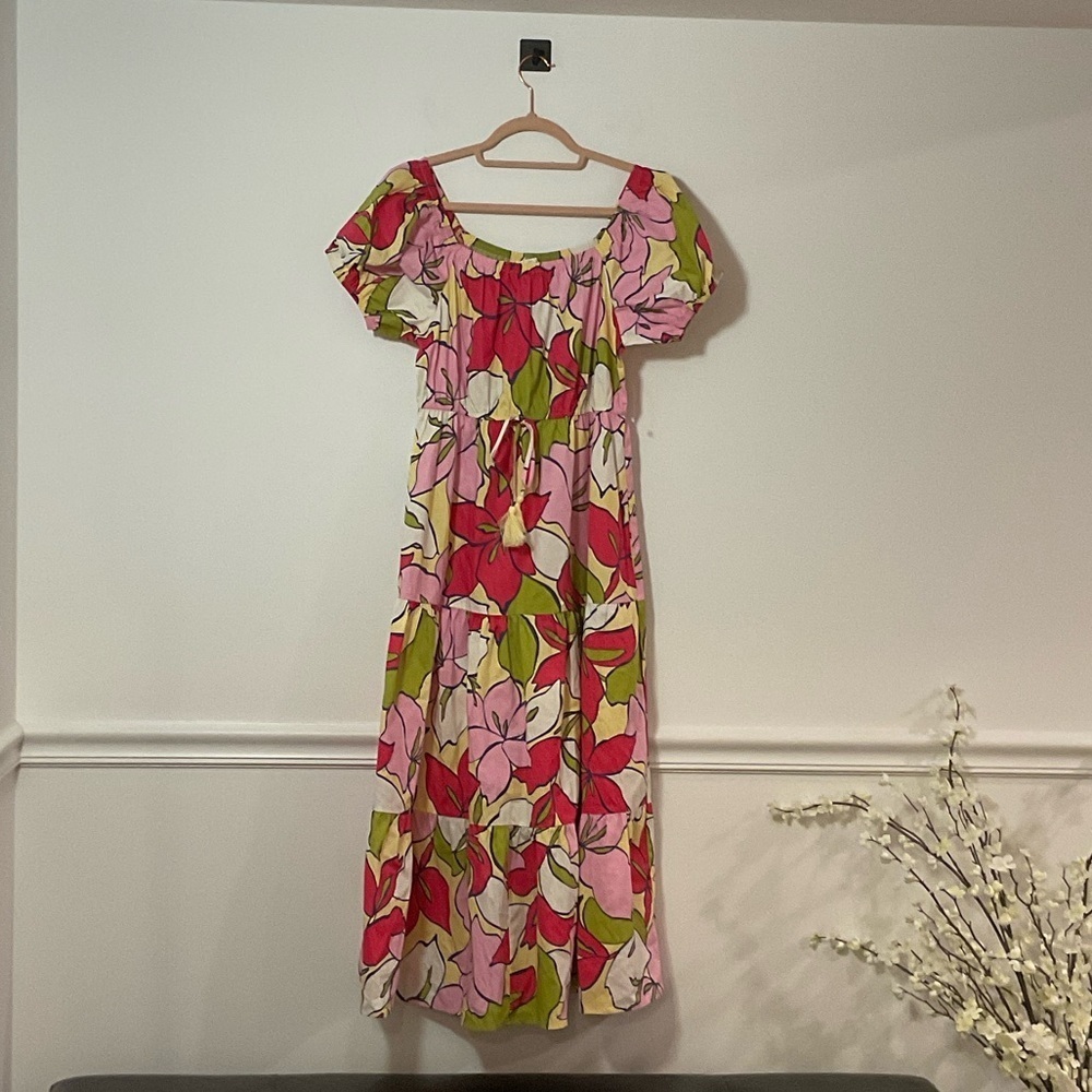 Floral Puff Sleeved Maxi Dress